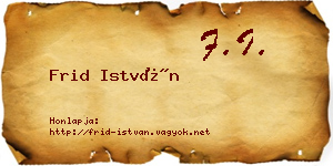 Frid István névjegykártya